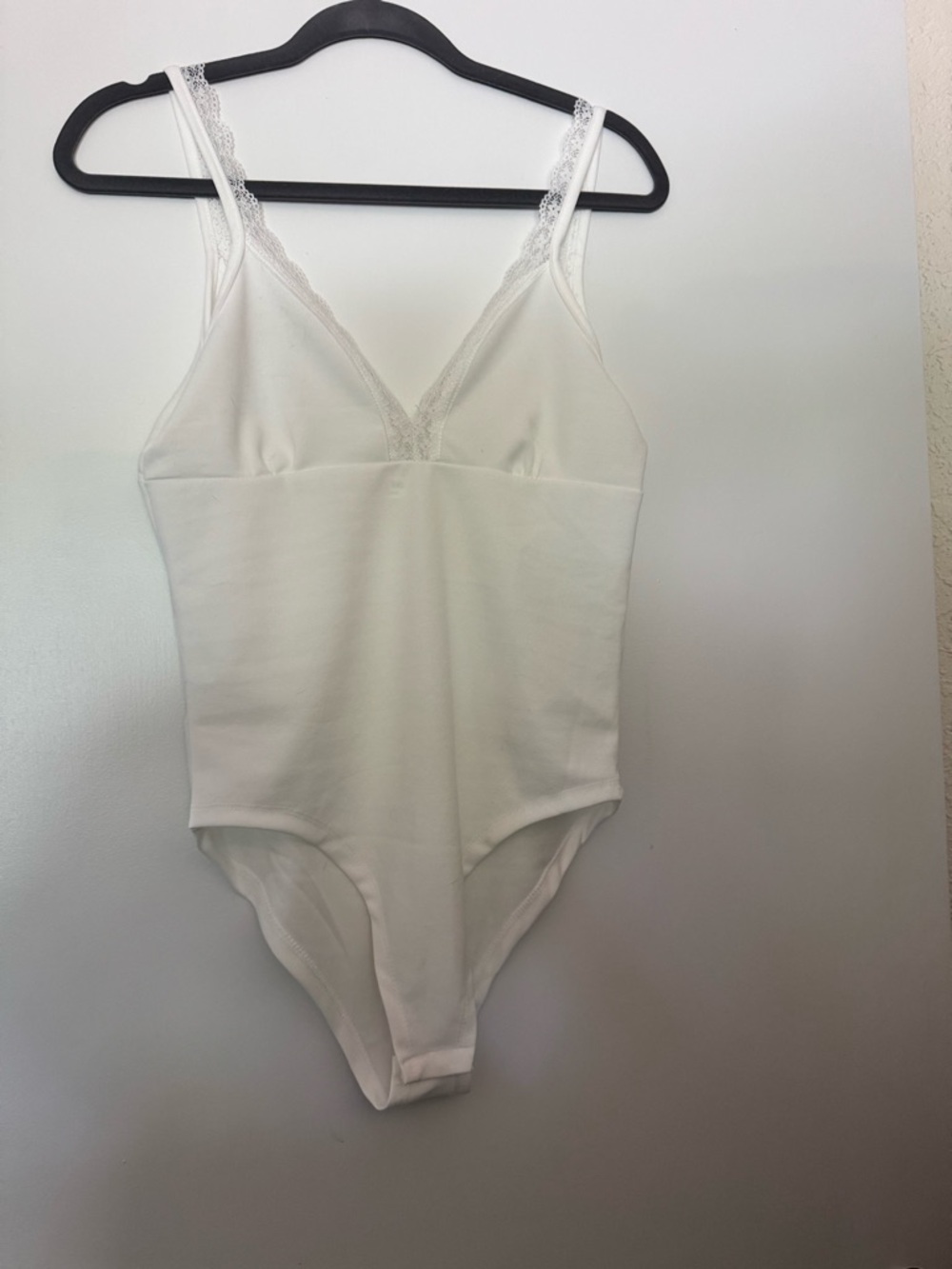 Galita White Lace-Trim Bodysuit size Large